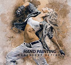 极品PS动作－手绘艺术(含高清视频教程)：Hand Painting Photoshop Action